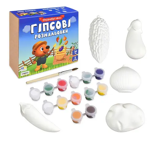 Набір для творчості Гіпсові розмальовки "Розфарбуй овочі" Strateg 31000 - фото 2