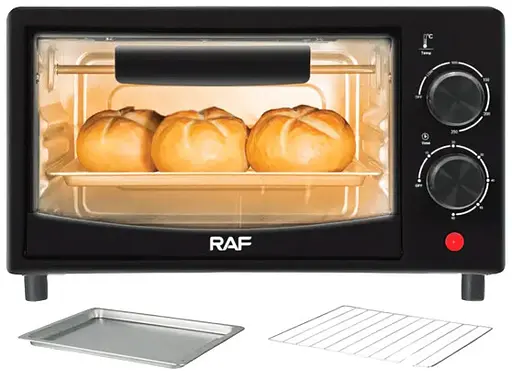 Печь электрическая RAF R.5305G 12 л электропечь мини духовка 800 Вт 250°С таймер 2 тена Черный - фото 4