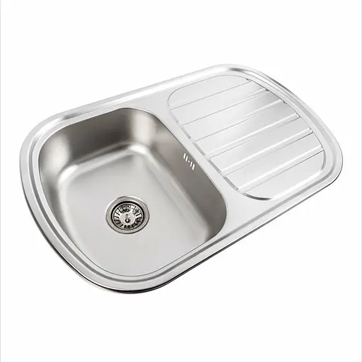 Кухонна мийка з нержавіючої сталі Platinum 7749 сатин (0,8/180 мм), R, Satin - фото 3