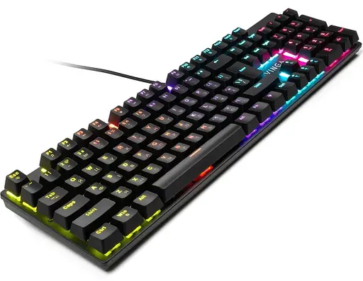 Клавіатура Vinga KBGM-100 LED Blue Switch USB Black (KBGM-100 Black) - фото 4