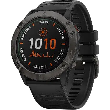 Спортивные часы Garmin Fenix 6X Pro Solar Titanium Carbon Grey DLC with Black Band (010-02157-21) - фото 2