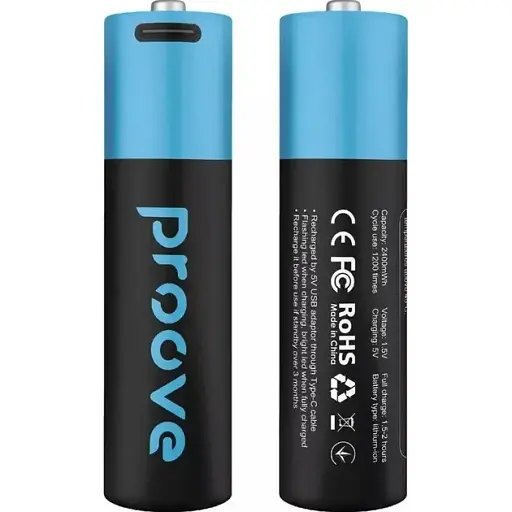 Аккумулятор Proove Type-C Compact Energy AA 2400mAh Li-ion 2шт (RBCE26010008) [116011]