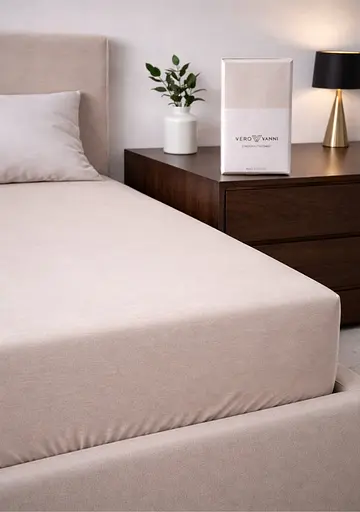 Простирадло 100х200+30 см бежевий