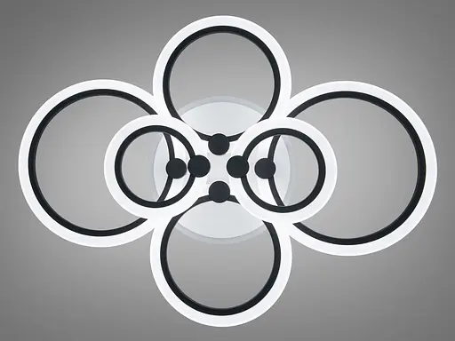 Дизайнерська люстра LED з пультом та підсвічуванням, 100W, чорна - фото 3