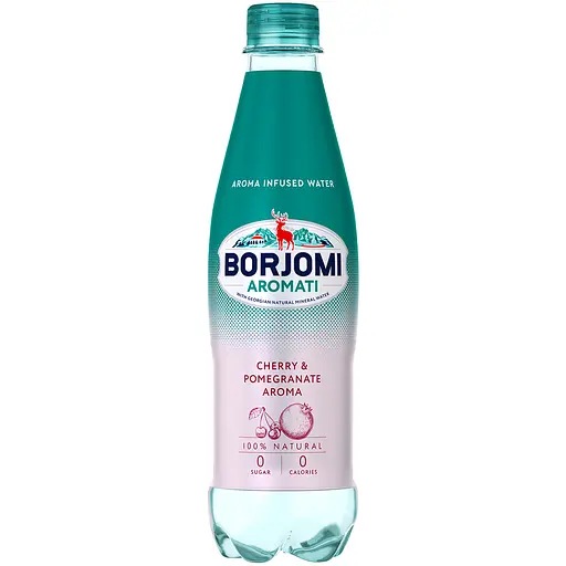 Напиток безалкогольный Borjomi Aromati газированный с ароматом Вишни и Граната 0.5 л х 12 шт. (пет) - фото 1
