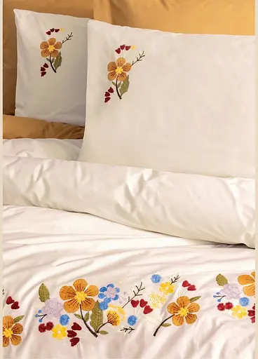 Комплект постельного белья евро 200х220 см Pamuya - Mustard ранфорс TC303375932 - фото 2