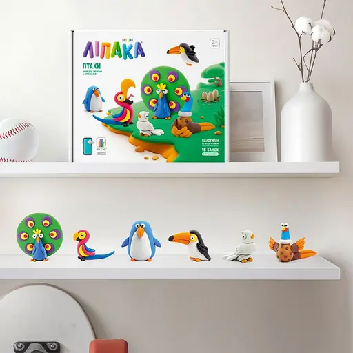 Меганабор пластилина "Птицы" ЛИПАКА 15013-UA01 самостоятельно затвердевает - фото 8