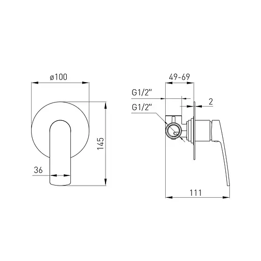 Набір гігієнічного душу прихованого монтажу Volle Cante (1512. 101402+1586.190102) cepillado níquel SET20240407, Нікель - фото 2