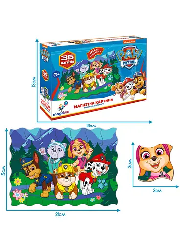 Детский набор магнитов Щенячий патруль "Мчимся на помощь" Magdum ML4034-33 - фото 2