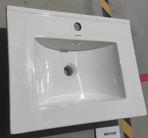 Умивальник меблевий Mixxus Premium Cubic-1501 610x460x170 мм з отвором під змішувач і переливом MP6495, Білий - фото 6