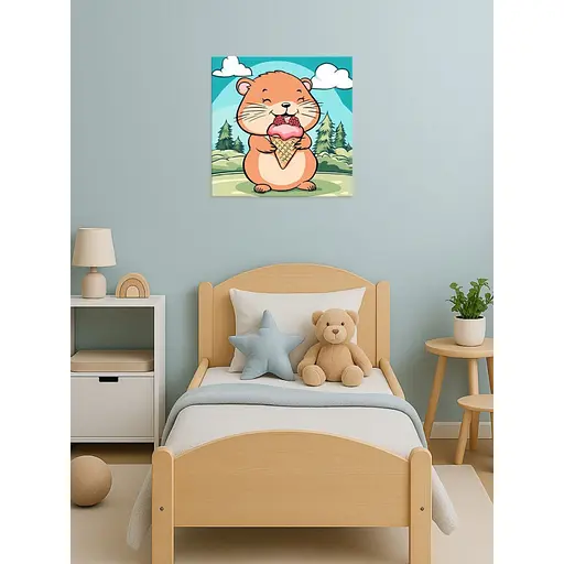 Картина по номерам "Лето. Хомячок с мороженым" ©art_selena_ua KHO1256, 25х25 см - фото 2