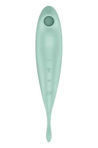 Вакуумний кліторальний стимулятор з вібрацією Satisfyer Twirling Pro+ зелений - фото 3