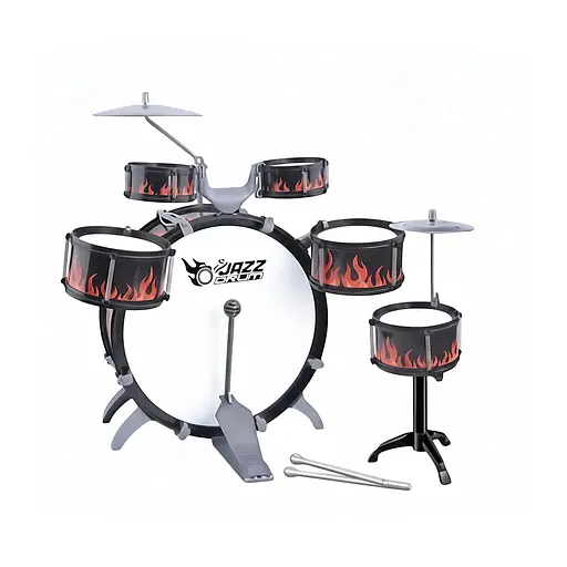 Детская барабанная установка L651 с 5 барабанами, педалью, тарелками, палочками и стульчиком - фото 2