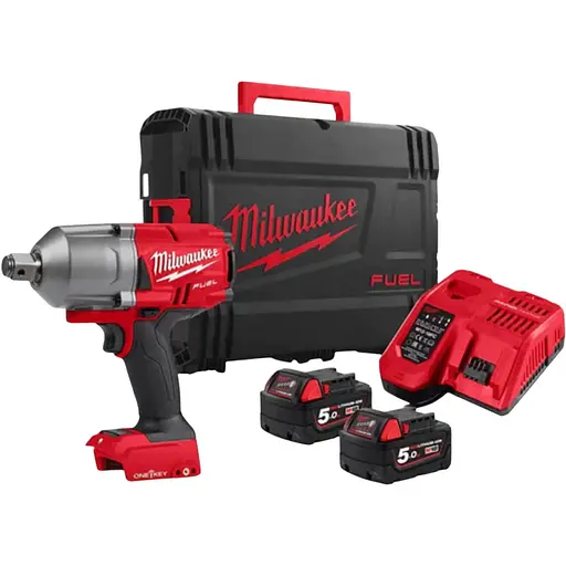 Гайковерт ударний акумуляторний Milwaukee M18 ONEFHIWF34-502X 18В АКБ 2х5 А/год 0-1800 об/хв 2034 Нм 3/4" ЗП M12-18FC кейс 3.5 кг