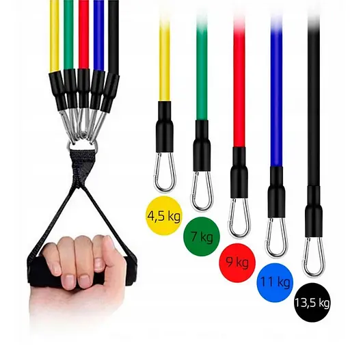 Набір еспандерів трубчастих силових Power Strength Tube NE-PW-4, 5 шт - фото 2
