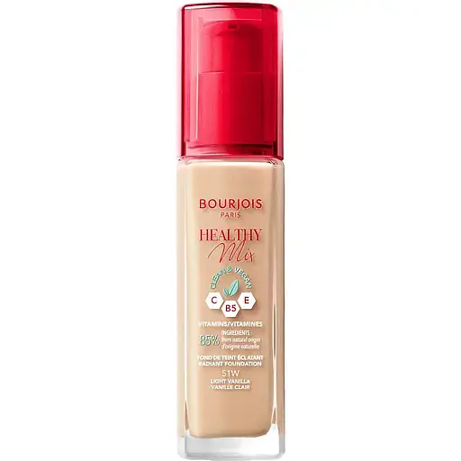 Тональна основа Bourjois Healthy Mix Clean & Vegan відтінок 51W (Light Vanilla) 30 мл - фото 1