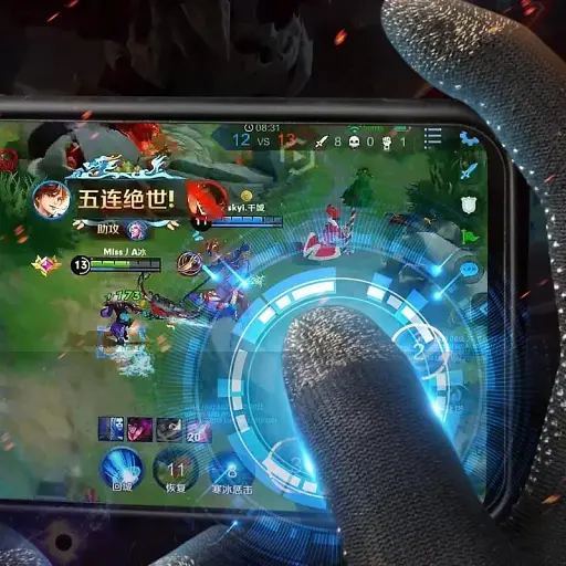 Ігрові сенсорні рукавички для гри на телефоні, смартфоні айфоні планшет Memo GG01 Black (18547) - фото 4