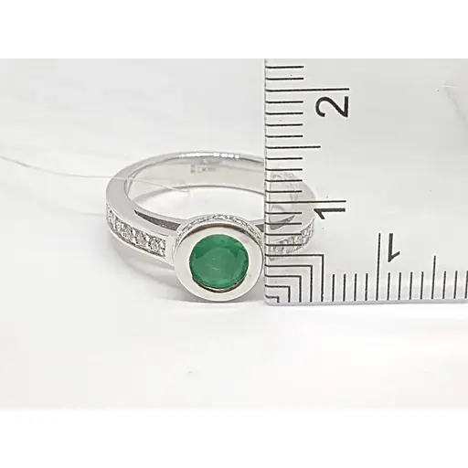 Золоте кільце Iris з діамантами і смарагдом. 1КИ11361 17,5 - фото 5