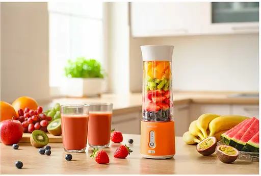 Блендер Sencor портативний для смузі 150Вт чаша-500мл USB-C біло-помаранчевий - фото 10