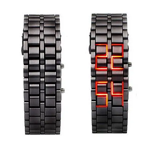 Часы-браслет Led Watch Iron Samurai Черный с красными светодиодами (IBW012BR) - фото 8