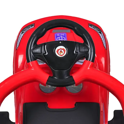 Дитяча каталка-толокар M 5763L-3 червоний, з батьківською ручкою - фото 4