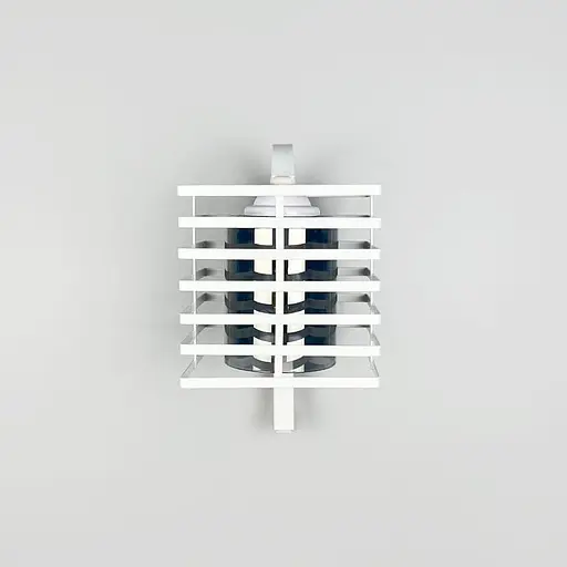 Металлические бра в стиле Лофт в белом корпусе 30х16 см с плафоном Line F Арт. 12391/1W WT+GR - фото 1