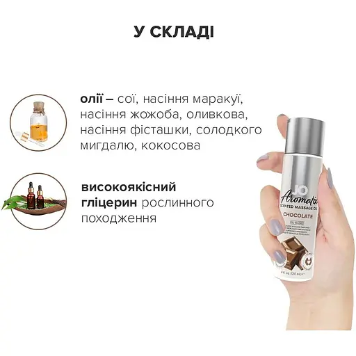 Натуральна масажна олія System JO Aromatix - Massage Oil - Chocolate 120 мл - фото 4