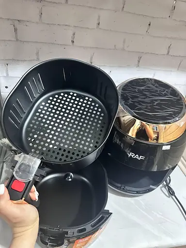 Аэрофритюрница RAF R.5298 с таймером безмасляная 8 л 1800 Вт Черная - фото 4