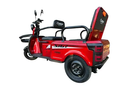 Электроскутер Трехколесный Corso "SiG-8 PRO" (1200W, 72V,28Ah) Красный - фото 6