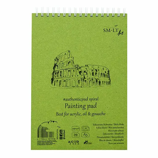 Альбом для акрила и масла на спирали SM-LT Art Authentic 290 г/м² белая бумага 20 листов - фото 1