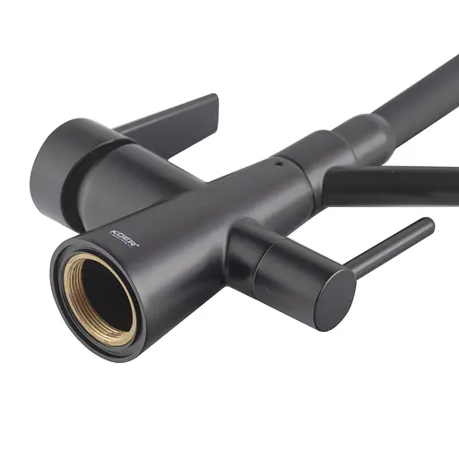 Смеситель для кухни на две воды с гибким изливом Koer KB-72003-05 KR3376 Черный матовый - фото 2