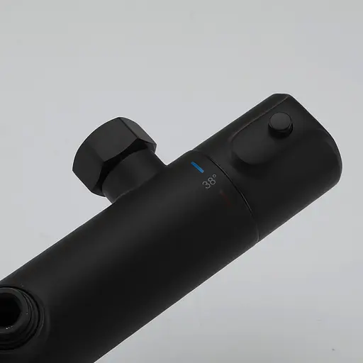 Душова система з термостатом Gappo G24790-6, вилив - перемикач на лійку 3 режими, Чорний матовий - фото 3