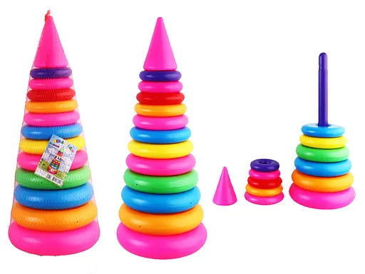 Пірамідка №4, 12 кілець, Бамсик, 56x20x20 см, 019/1