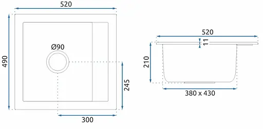Кухонна мийка гранітна Rea Rino beige ZLE-00105 - фото 6