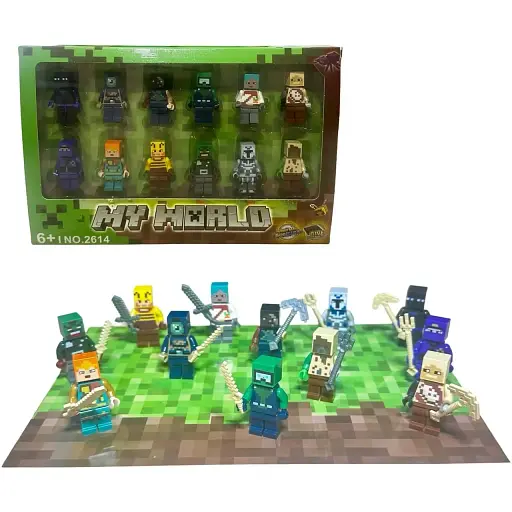 Набор игровых фигурок Minecraft с оружием 12 шт. (2614) - фото 5