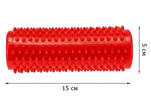 Масажний циліндр EasyFit Spindle з шипами червоний (EF-1070-R) - фото 2