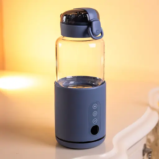 Пляшка з підігрівом для дитячого харчування та напоїв 300 мл з акумулятором підігрівач термос для дитячого харчування Синій Yiwu HW01BL - фото 2