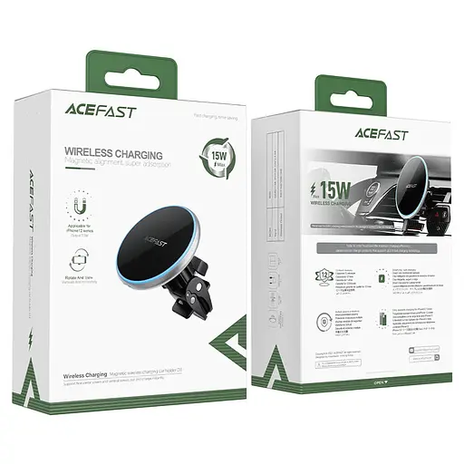 Автотримач для телефона з БЗП ACEFAST D3 magnetic wireless charging car holder Silver - фото 2