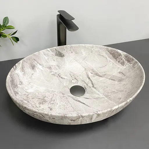 Умивальник VBI Livorno stone matt накладний VBI-012611, Сірий - фото 2