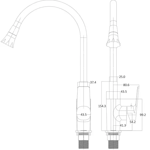 Змішувач для кухні Globus Lux Bonn GLB-0203SA-GP-B01 Чорний матовий - фото 7