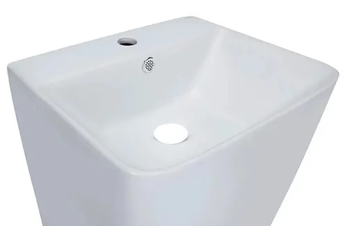 Комплект Qtap Tern: Раковина напольная моноблок 440х380х830 мм White + Донный клапан PU02O (QT1711G302WN47320) - фото 3