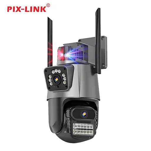 Камера видеонаблюдения WiFi поворотная двойная PIX-LINK DRW123P IP-камера с датчиком движения Black (18894) - фото 3