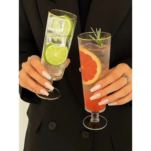 Набор бокалов TS Kitchen для шампанского ребристых фигурных 6 штук по 300 мл HP82 - фото 4