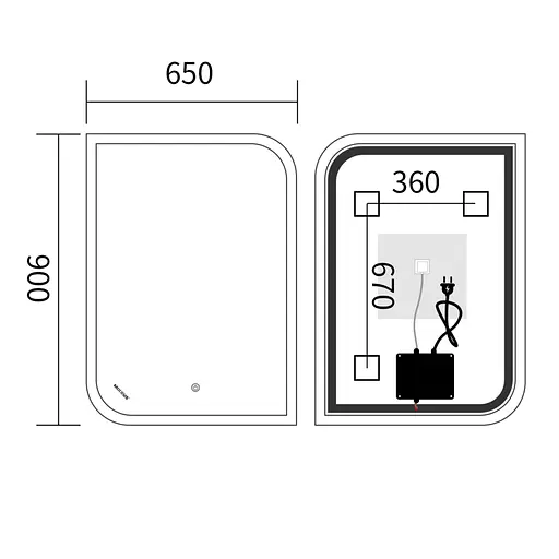 Дзеркало Mixxus Bevel MA02-90x65-Reverse MP6641 - фото 2