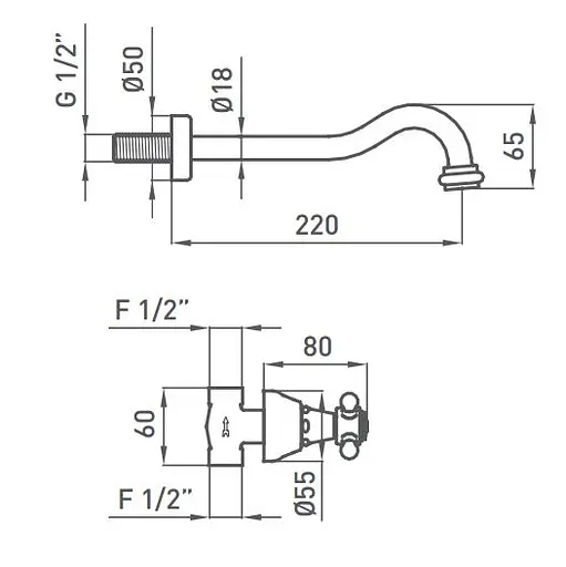 Змішувач для умивальника GRB Classical 224190 Хром - фото 2