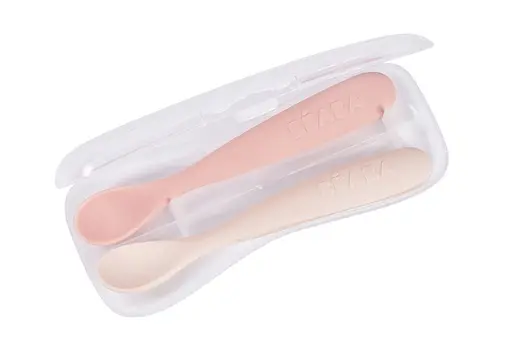 Набор ложек Beaba силиконовых 2шт. 4+ розовый кремовый (913598) - фото 2