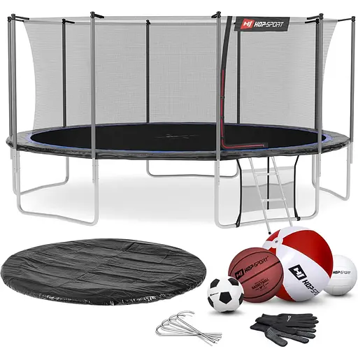 Батут Hop-Sport 16ft (488см) чорно-синій з внутрішньою сіткою - фото 4