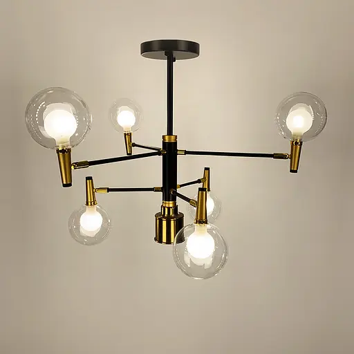 Люстра на 6 ріжків з поворотними плафонами у двох кольорах Line.F Колір плафона Білий - фото 2