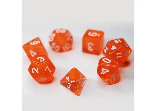 Набір кубиків Transparent 7 Dice Set - Orange , 7 шт. (g7dtran03) - фото 2