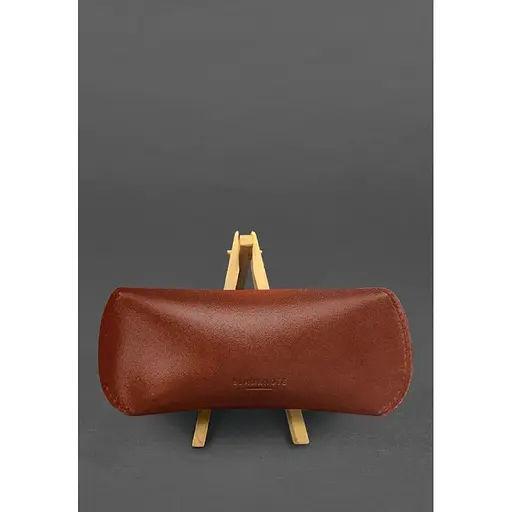 Кожаный чехол для очков BlankNote Краст с клапаном на магните Светло-коричневый  - фото 3